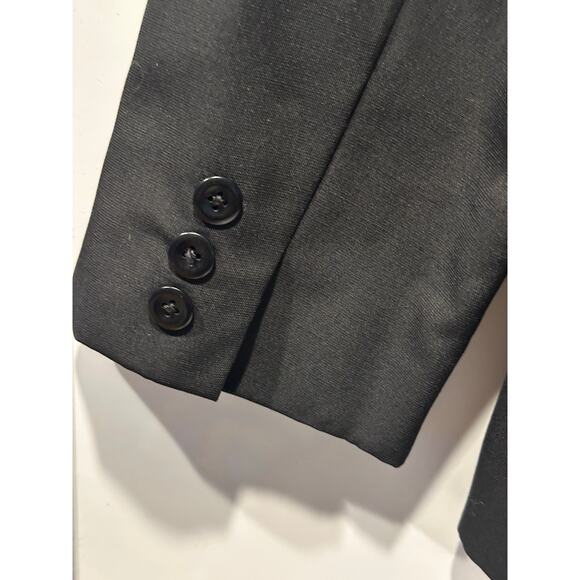 Brooks 346 Women’s Size 8 Blazer Suit Jacket Wool Blend Solid Black Business - Picture 6 of 7